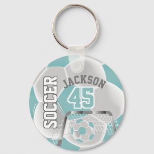 White and White Soccer ⚽ Ball Sport Keychain