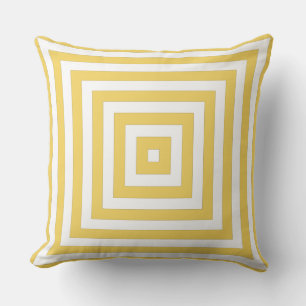 White And Yellow Box Pattern - Throw Pillow