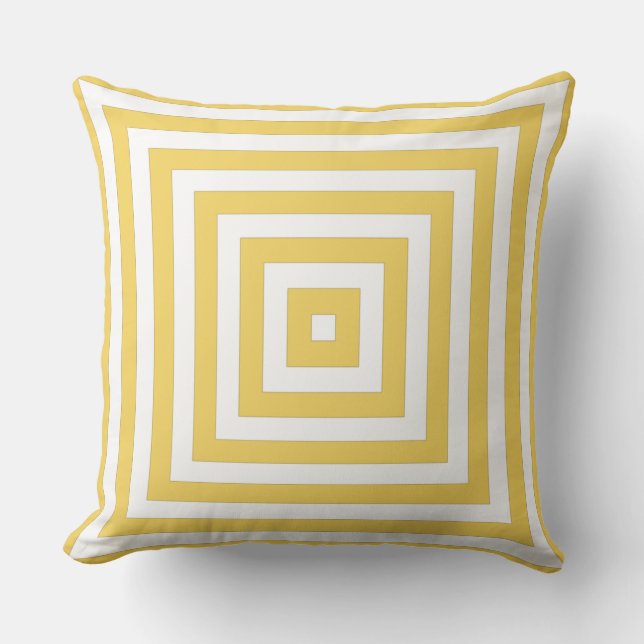 White And Yellow  Box Pattern - Throw Pillow (Front)