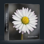 White and Yellow Daisy Binder<br><div class="desc">Photograph of a wild white and yellow daisy on a dark background to emphasize its natural colours.  It is a simple and elegant floral design.</div>