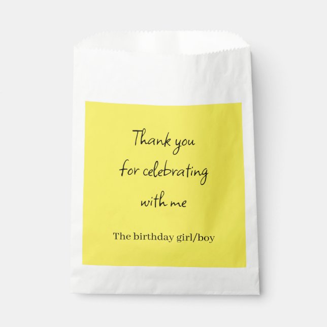 white and yellow favour bag  (Front)