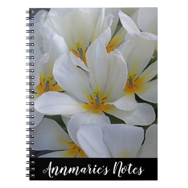 White and Yellow Flowers Personal Notes Notebook (Front)