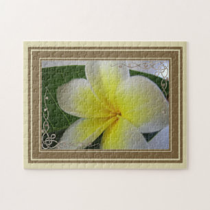White And Yellow Frangipani Flower Jigsaw Puzzle