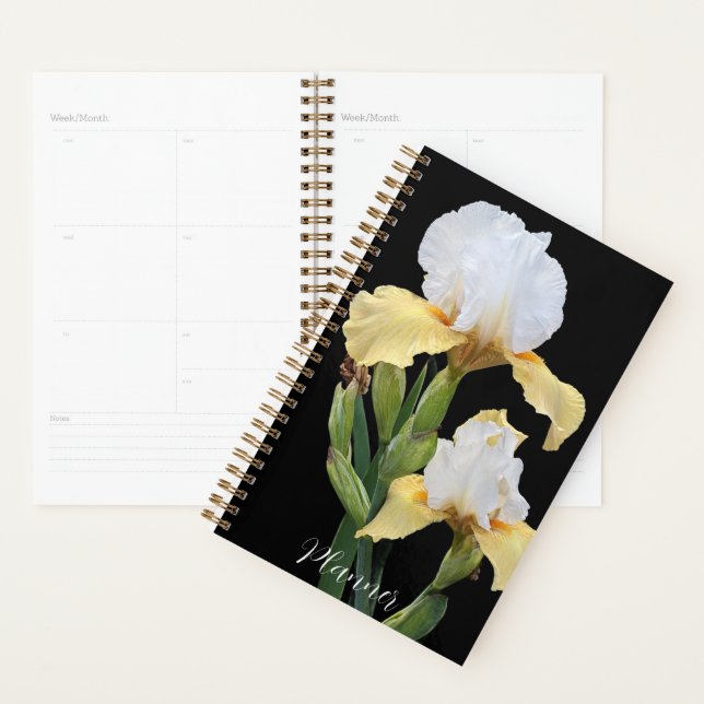 White and Yellow Irises Floral Planner (Display)
