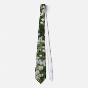 White and Yellow Mini little Daisy Aster flowers Tie