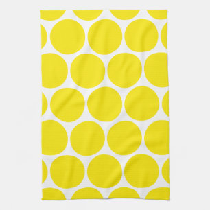 White And Yellow Polka Dots Pattern  Towels