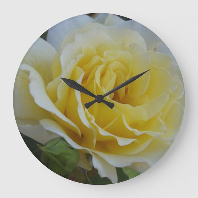 White and Yellow Rose Clock (Front)