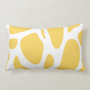 White and yellow spring lumbar throw pillow