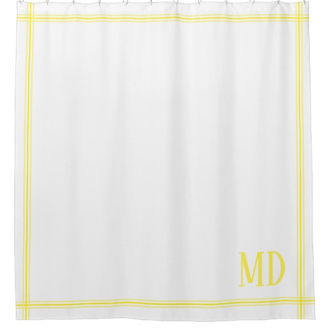  White and Yellow Striped Custom Initials (Front)