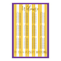 White and Yellow Stripes & Purple Trim