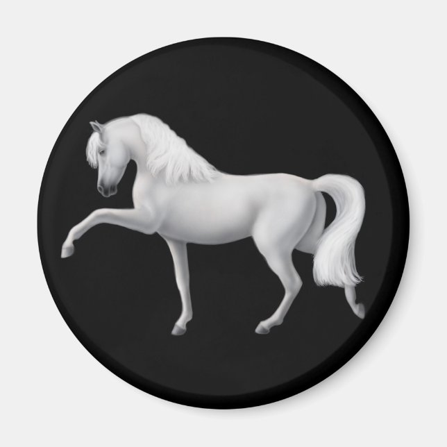 White Andalusian Horse Magnet (Front)