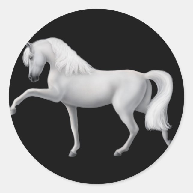 White Andalusian Horse Sticker (Front)