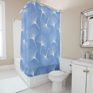 White andd blue abstract leaves pattern