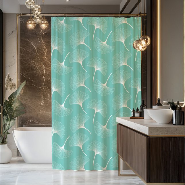 White andd mint-green abstract leaves pattern (Creator Uploaded)
