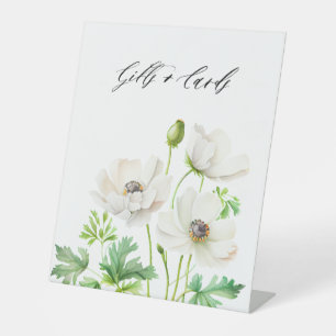 White Anemone Flowers Gifts and Cards  Pedestal Sign