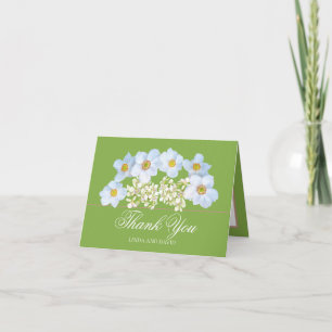 White Anemone & Orchid Bouquet Floral Thank You Card