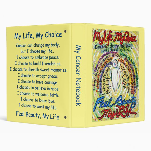White Angel Art Cancer Poem Notebook Binder (Background)
