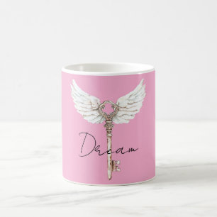 White Angel Feathers Key Coffee Mug