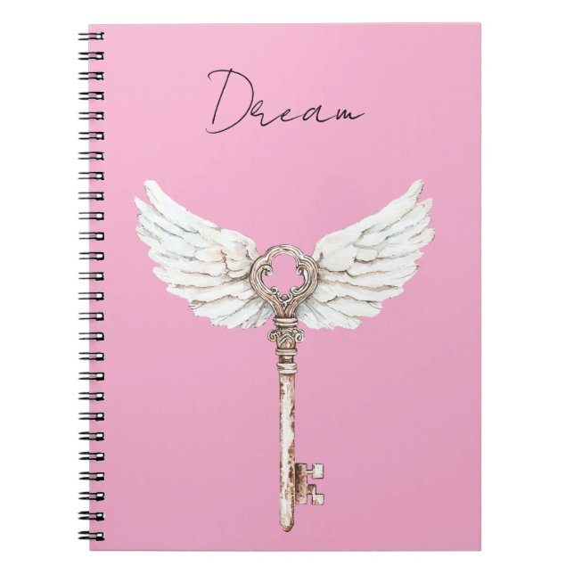 White Angel Feathers Key Notebook (Front)