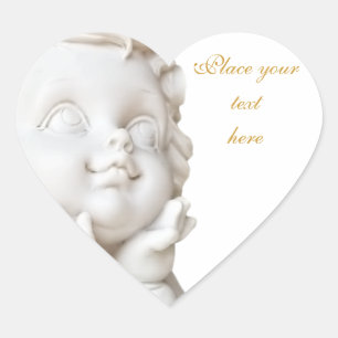 White Angel Heart Sticker