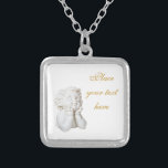 White Angel Silver Plated Necklace<br><div class="desc">Sculpture of a lovely Cupid. Space for your love message beside it. Useful for celebrations and events like wedding, anniversary, Valentine's day.</div>