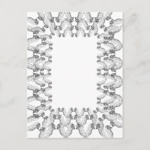 White angel wings border frame. Inspirational Postcard