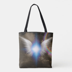 White angels wings tote bag