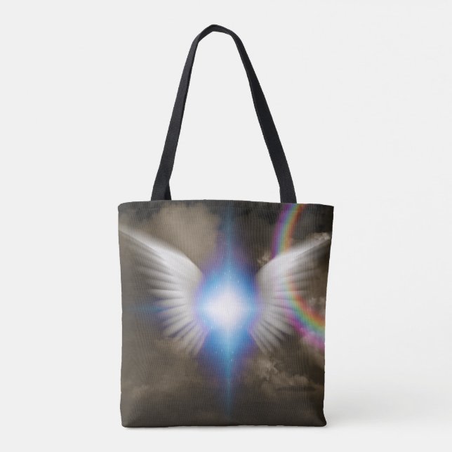 White angels wings tote bag (Back)