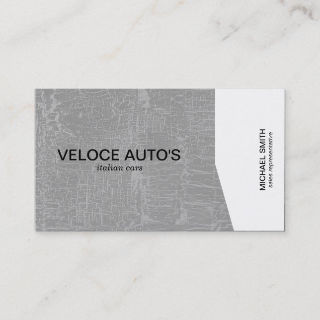 White Angle / Grey Marbled Business Card (Front)