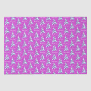White Animal Paw Pink and Blue Christmas Tree Pink Tissue Paper
