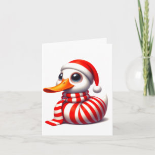 White Animated Duck Christmas Card