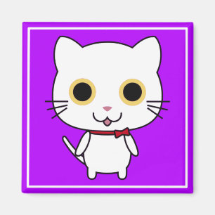 White Anthropomorphic Cat-47668 Magnet