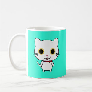 White Anthropomorphic Cat Clipart Coffee Mug