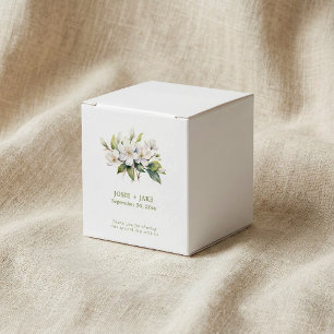 White apple blossom flower favour favor box