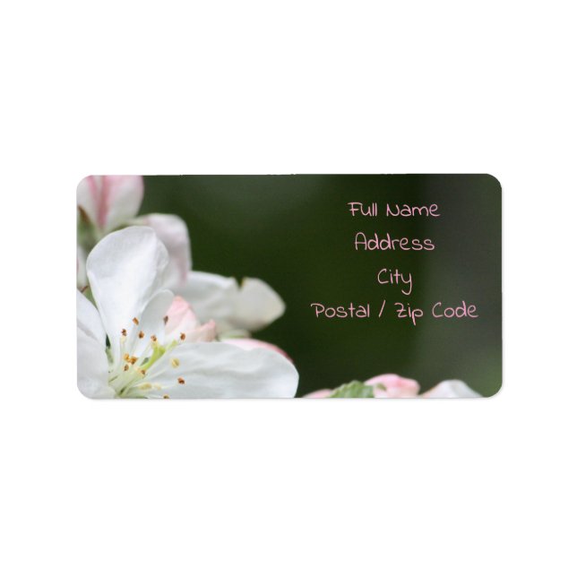 White Apple Blossom Label (Front)