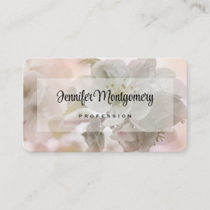 White Apple Blossom Photograph Business Card