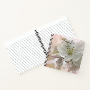 White Apple Blossom Photograph Notebook