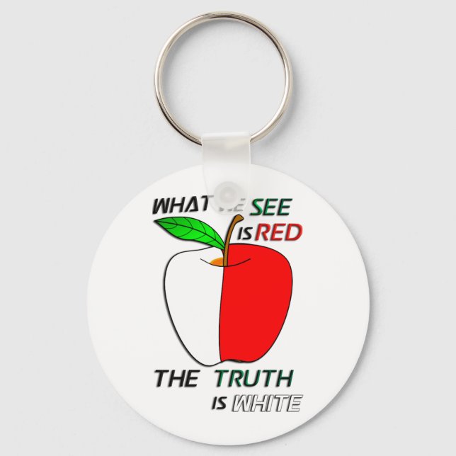 White Apple Keychain (Front)