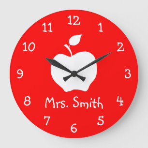 White Apple Large Clock