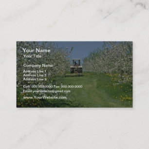 white Apple orchard cultivating, Nova Scotia flowe Business Card