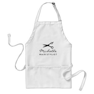 White apron for hair salon stylist or barber shop