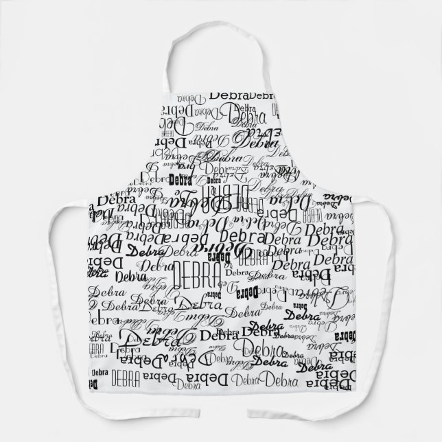 white apron with black names (Front)