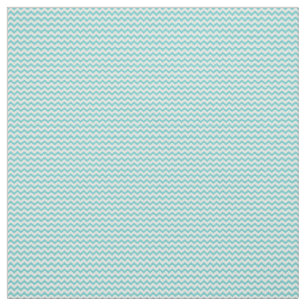 White Aqua Chevron Pattern Fabric