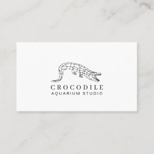 White Aquarium Crocodile Alligator Business Card