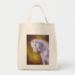 White Arabian Horse grocery bag