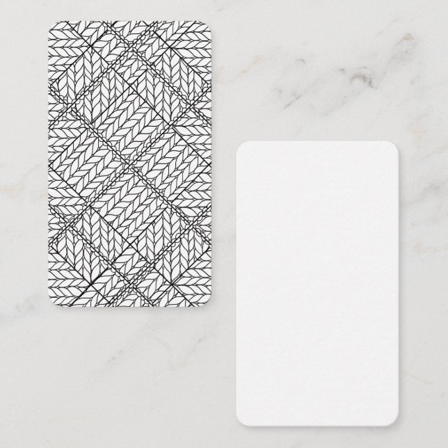WHITE ARGYLE KNIT 3.5x2 Flat Card / Vertical (Front/Back)
