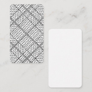 WHITE ARGYLE KNIT 3.5x2 Flat Card / Vertical