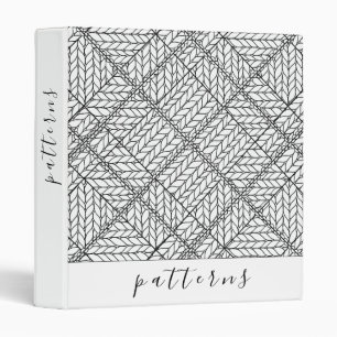 WHITE ARGYLE KNIT 3-Ring Binder