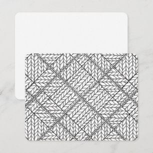 WHITE ARGYLE KNIT 4.25x5.5 Flat Card / Horizontal