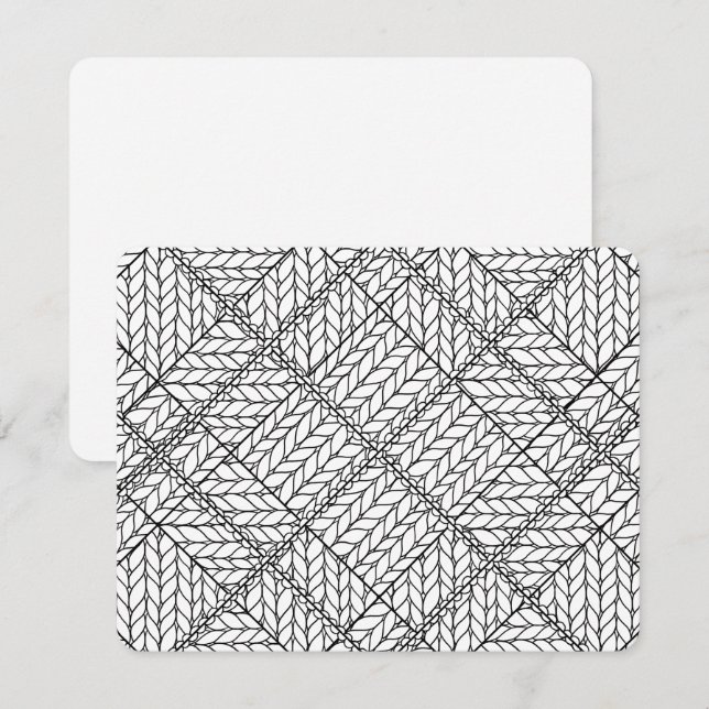 WHITE ARGYLE KNIT 4.25x5.5 Flat Card / Horizontal (Front/Back)